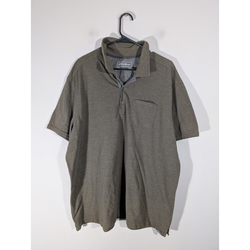 Eddie Bauer Top Men Sz 2XL Sage Short Sleeve Casual Performance Polo Shirt‎